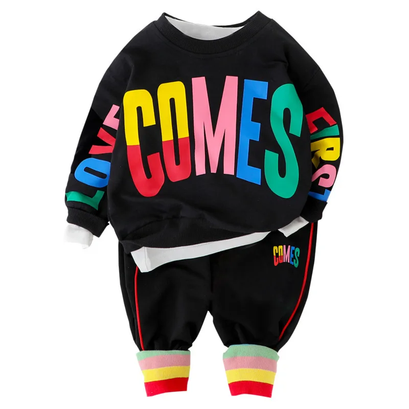 

Spring Autumn Baby Clothes Suit Children Boy Girls Letter T Shirt Pants 2Pcs/sets Toddler Casual Clothing Infant Kids Tracksuits