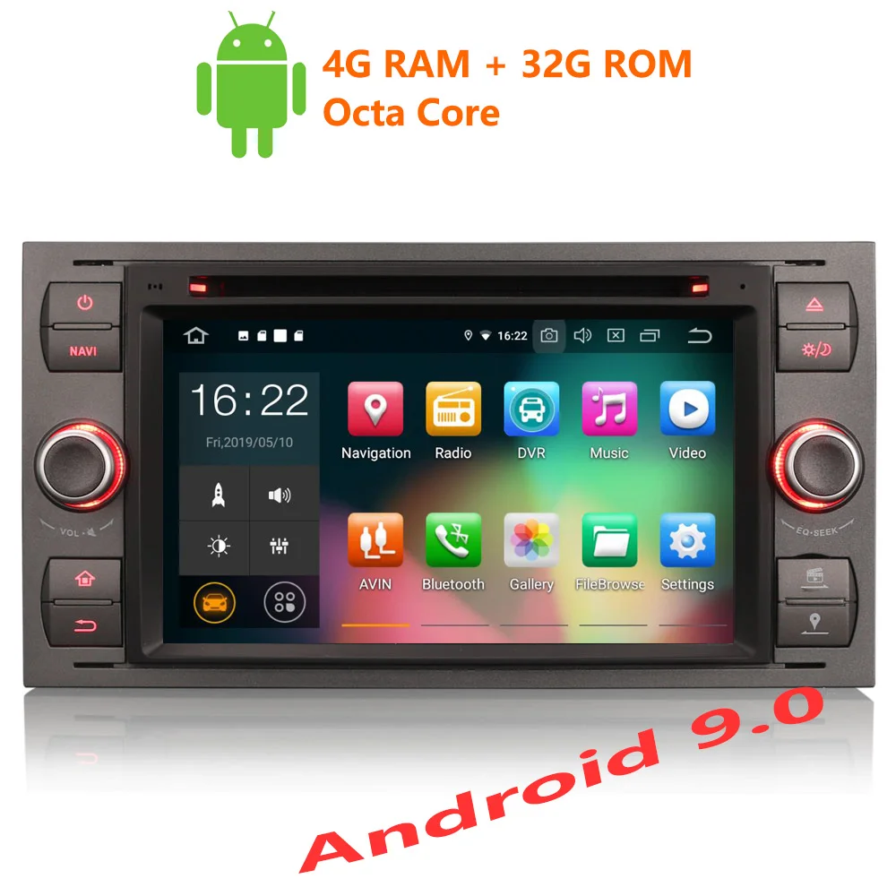 Автомагнитола Erisin ES7966F 7 &quot Android 9 0 8 ядер 4 Гб ОЗУ DVD радио BT для Ford Kuga