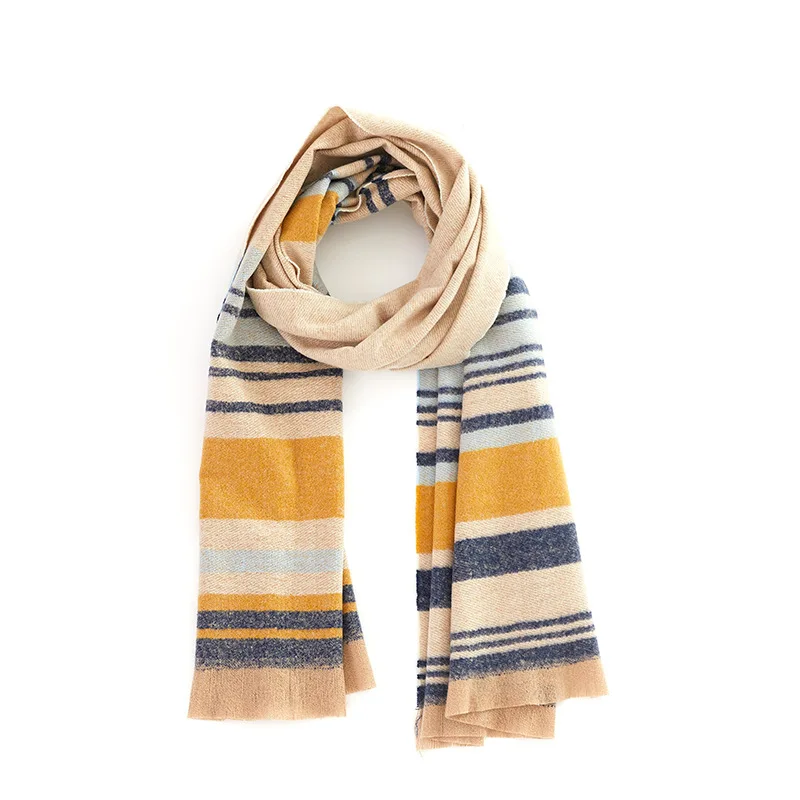 Японская Корейская версия осенне-зимнего шарфа для женщин сшитые поперечные полосы плюс толстый теплый bump шаль сто моделей - Цвет: Другое