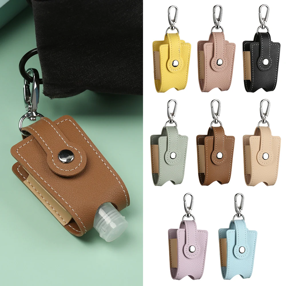 Refillable Bottles 1 PC 30ml Travel Hand Sanitizer Keychain Holder Reusable Flip Cap with Keychain Carrier