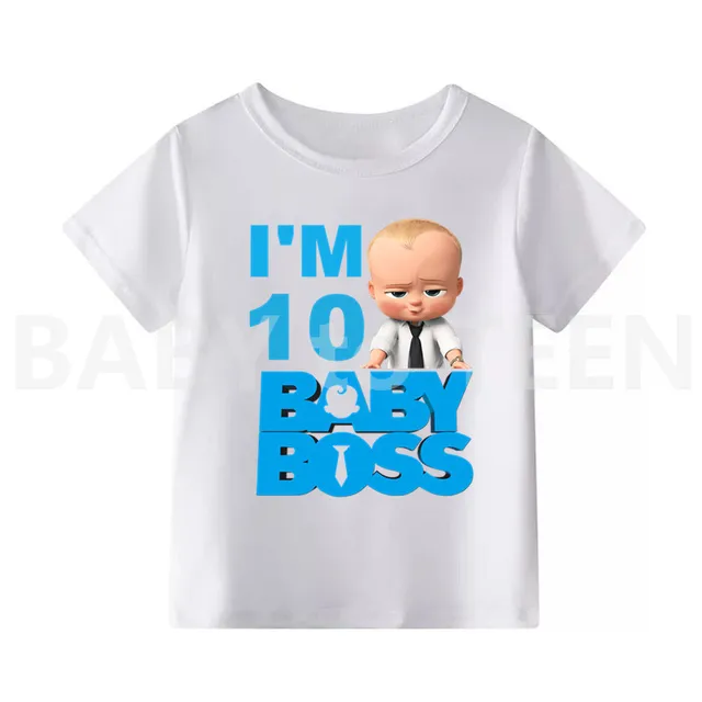 2019 Baby Boss Birthday Number 1-10 Cartoon T-shirt Boys Girls Funny T Shirt Children Summer Tops Kids Clothes J