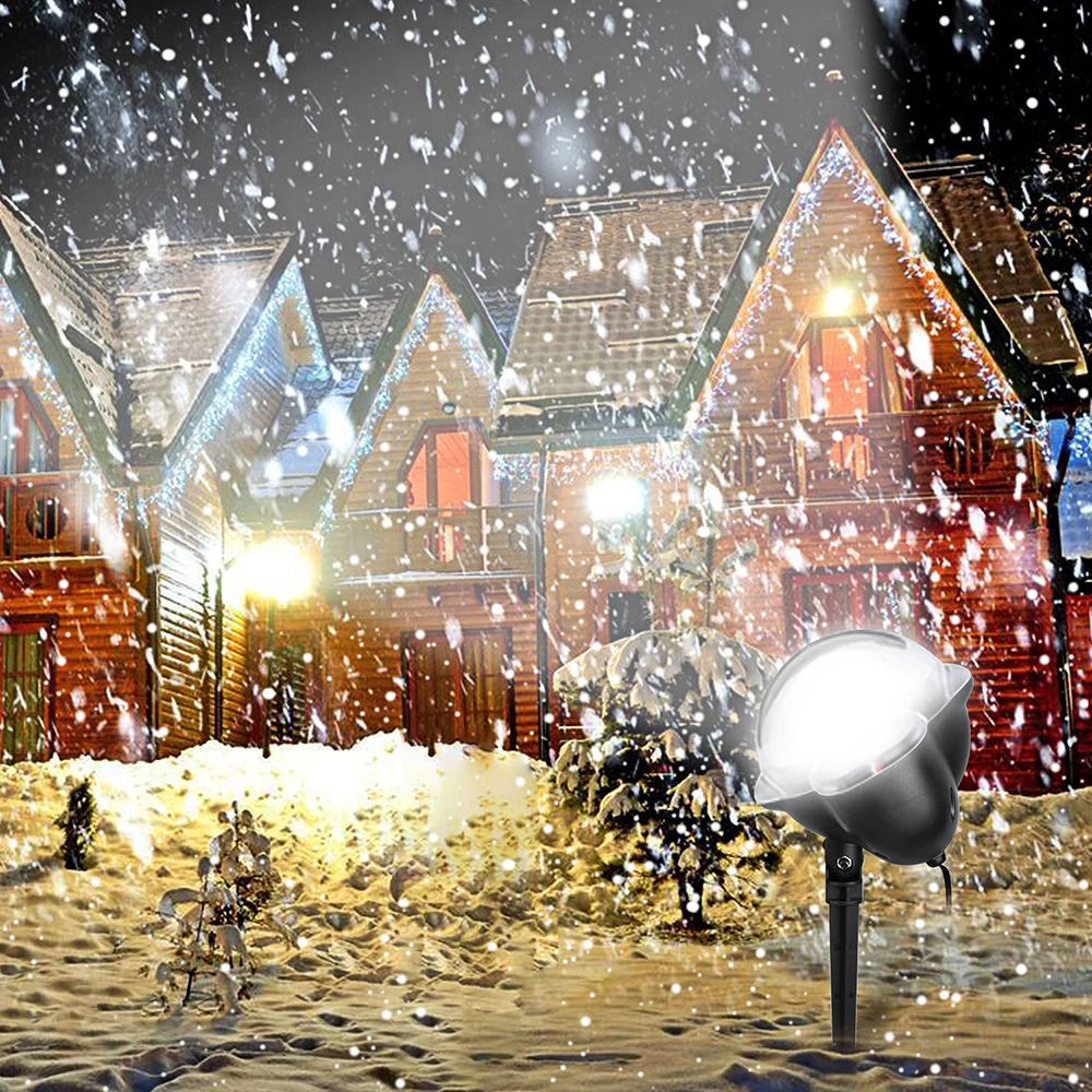 

2019 New LED Snowfall Projector Stage Light Christmas Lights Snowflake Spotlight With Remote Control For Birthday Halloween Yard