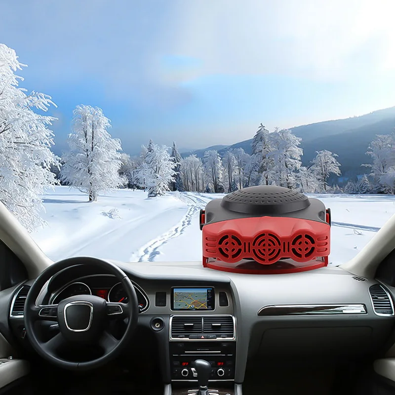 

12V 150W 2 In 1 Car Heater Heating Fan Outlet Windscreen Window Demister Defroster Winter three-hole Air heaters for vehicles