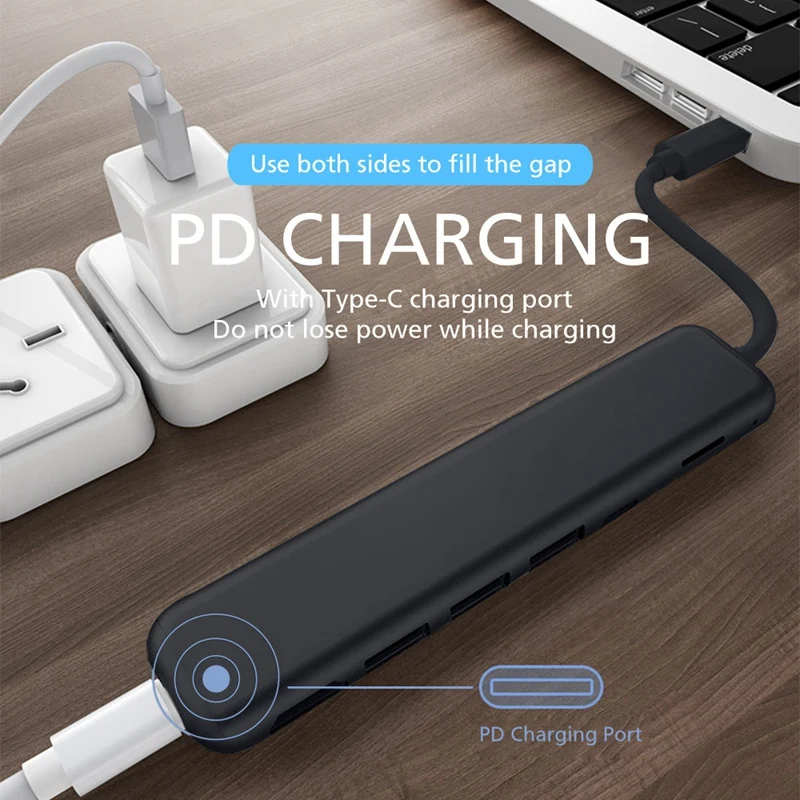 Usb C концентратор, 8-в-1 Тип C концентратор, 4K кабель-Переходник Usb C на Hdmi, с 3 портами(стандарт 3,0 Порты, светодиодный дисплей, Sd/Tf Card Reader, Usb-C Мощность доставки, портативный для Mac Pro