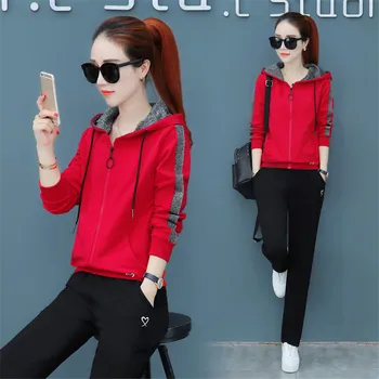 

2019 two piece set top and pants womens fashion clothing autumn outfit korean style tracksuit lounge wear retro outfit