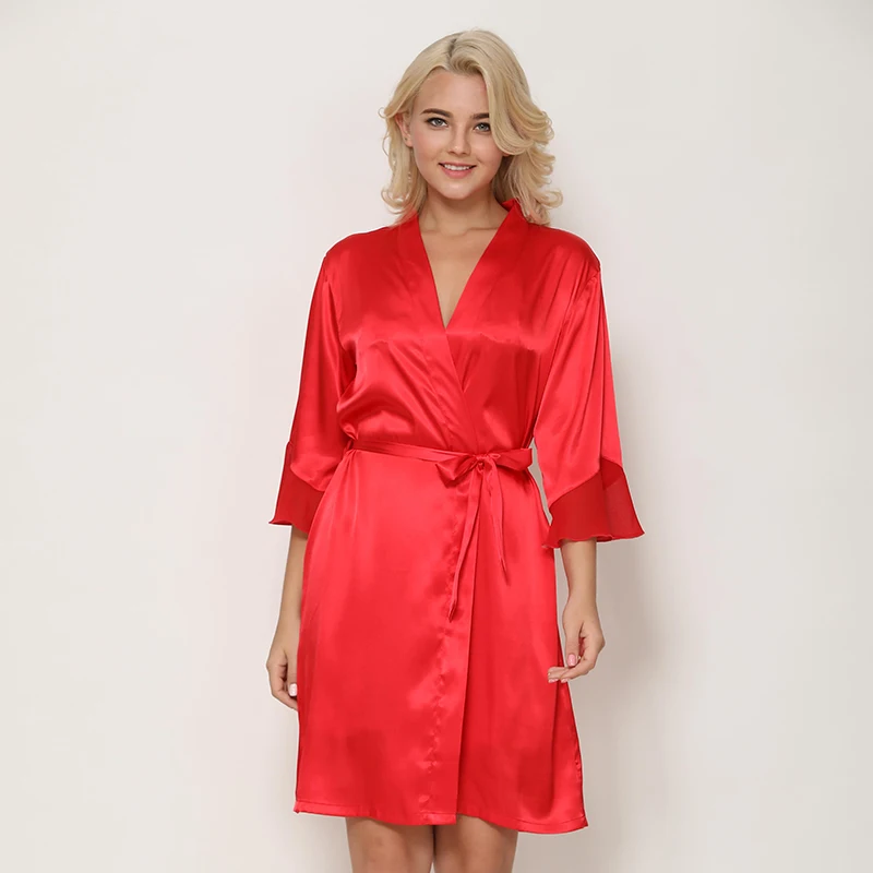 

New Beautiful Pajamas Pajamas Women Polyester Bathrobe Sexy Pink Lace Underwear Set Casual Solid Color Home Service