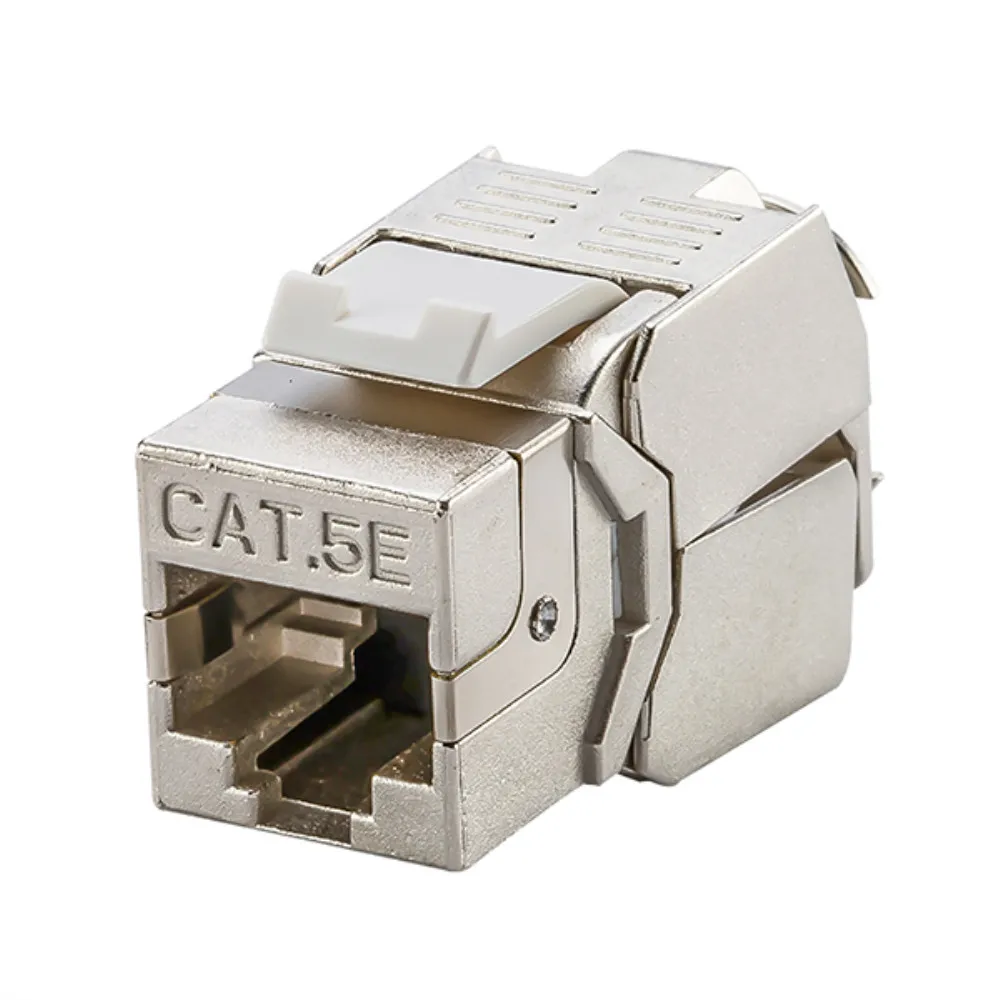 RJ45 Female Connector Cat5e Cat6 Cat6A Network Toolless Keystone Module Full Shielded RJ 45 Socket To LSA Toolfree Termination HDMI Cables Cables & Adapters