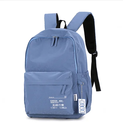 

Female middle school student 2019 new simple high school college students wild shoulder bag gray blue