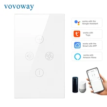 

Vovoway Wifi smart Fan light switch tuya App Google Home Alexay Voice Control 110V 220V Smart Home electricity Work Touch Switch