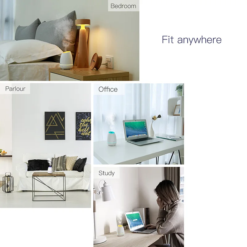  Baseus USB Aroma Oil Diffuser Humidifier For Office Home Room Humidificador Aroma Difusor With 7 Co