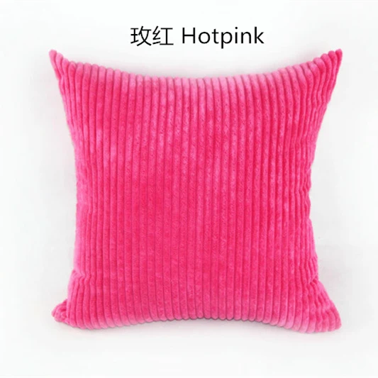 Stripe Hot pink Полоса из мягкого вельвета плюшевая в клетку однотонная подушка покрытие 40*40 см домашний Декор Диван Подушка Чехол на заказ; большие размеры 35-45x45 50 60 - Цвет: Stripe Hot pink