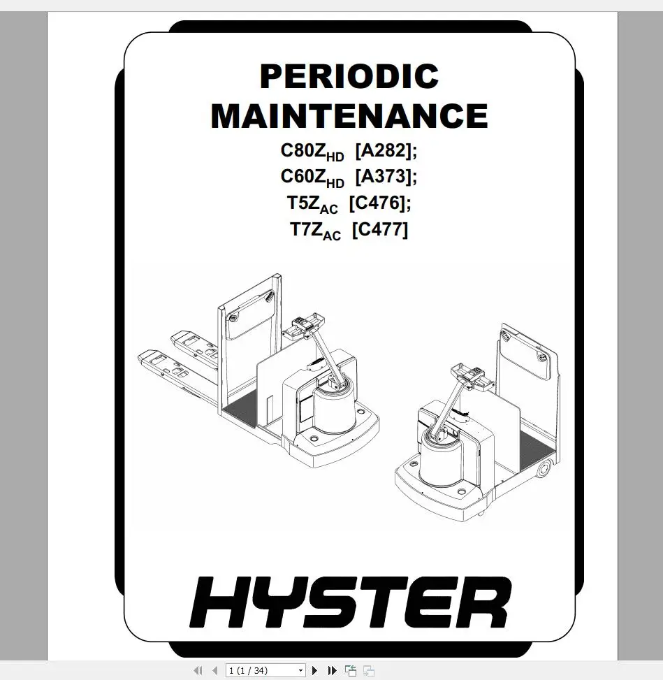 

Hyster Class 3 Electric Motor Hand Trucks Repair Manuals 2021 (HTML+PDF)