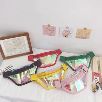 

Fashion Clear Fanny Pack for Children Shiny Waist Bag Waterproof Travel Pouch Hip Pack for Outdoor Shopping High Capacity