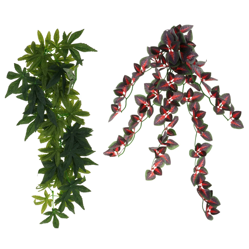 2pcs Bendable Reptiles Vine Green Jungle Climber Vines Terrarium Habitat Ornament