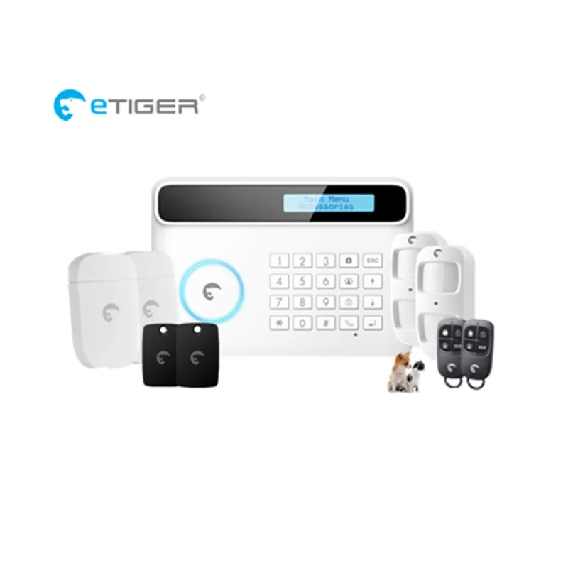 Nice design Etiger S4 GSM Alarm Wireless Smart Alarm System Following Pet Friendly PIR With 32 wireless Zone