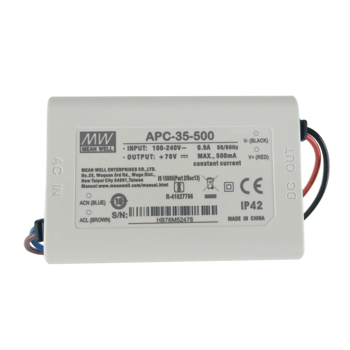 Оригинальный светодиодный драйвер источника питания MEAN WELL APC-35-700 35 Вт 700 мА 15-50 В