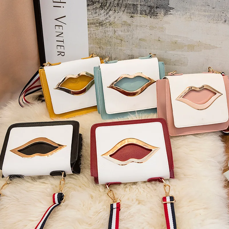 

Bag Women's 2019 New Style Fashion Korean-style Lips Bag Sweet Ladies'-Style Shoulder Mobile Phone Bag