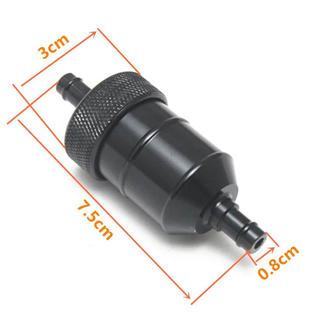 8mm 5/16'' Universal Chrome Aluminum Fuel Filter Car Petrol Diesel Inline