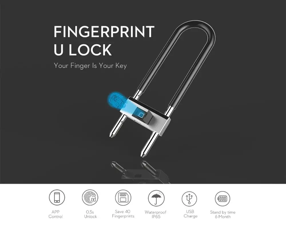

Отпечаток пальца Bluetooth U-Lock APP разблокировка стеклянный дверной замок