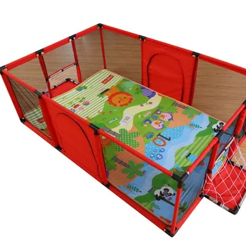

Children Play Fence Baby Playpen Large Indoor Game Fence with Crawling Pad Playmat Kids Activity Safety Game Playpen for Baby