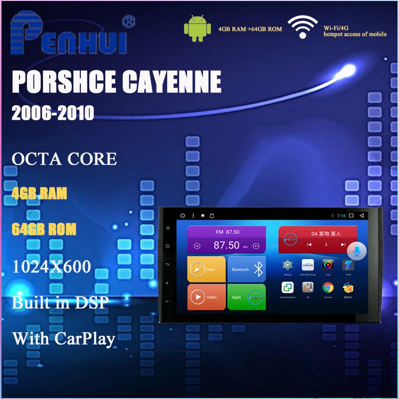 

Car DVD for Porsche Cayenne 2006-2010 Car Radio Multimedia Video Player Navigation GPS Android 10.0 double din