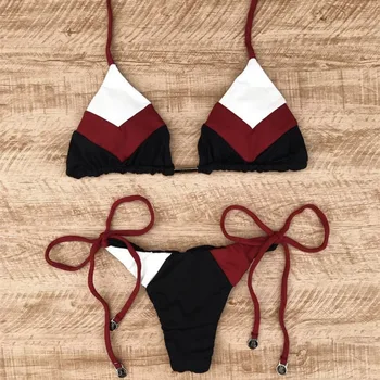 

#Z3 Feshion Micro Bikinis Women Sexy Pactchwork Bikini Set Bandage Swimwear Bikini Push Up Padded Swimsuit Women Beach Wear