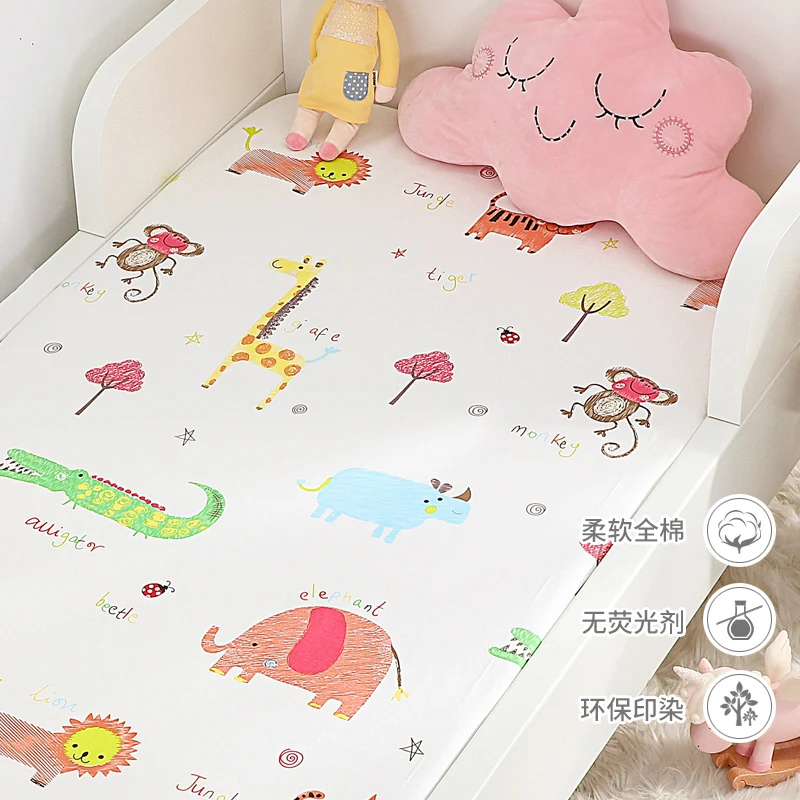 Ruyi bebe, 150x75 см, хлопок, постельное белье для новорожденных, Зебра, корона, мультяшный принт, детская кроватка, простыня, Комплект постельного белья - Цвет: B02