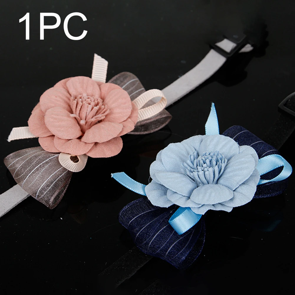 3D ошейник для собаки кошка элегантный с цветами прекрасные мягкие в подарок прочные декорации безопасный Маленький Средний ожерелье Регулируемые аксессуары
