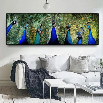 

Diamond Painting Beautiful Blue Peahen Full Drill Square/Round Diamond Painting Mosaic Needlework Home Decoration Paintings