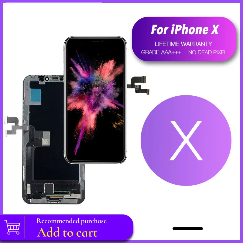 

AAA+++ For iPhone X LCD With Touch Digitizer Assembly For iPhone X OLED Screen Replacement No Dead Pixel Display