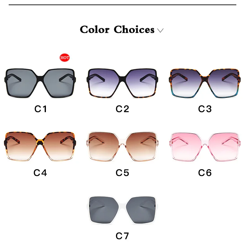 Модные женские солнцезащитные очки больших размеров, брендовые дизайнерские солнцезащитные очки с большой оправой для женщин, трендовые солнцезащитные очки с градиентной линзой UV400