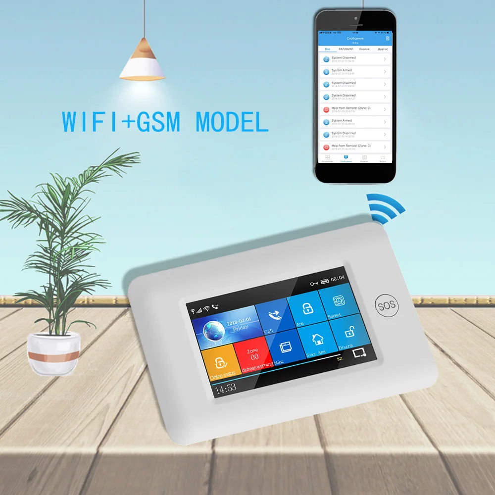 DHL приложение дистанционное управление wifi+ GSM беспроводная домашняя охранная сигнализация с 1080P HD сети/IP камера и беспроводная сирена
