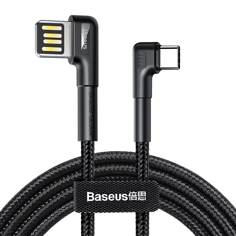 Baseus usb type C кабель QC3.0 3A провод для быстрого заряда для huawei Mate30 P30 Pro Xiaomi зарядное устройство провод USB-C type-C кабель для передачи данных - Название цвета: Black 2M