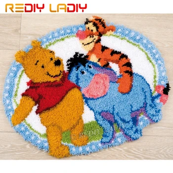 

Latch Hook Kits Make Your Own Rug Best Friends Tapestry Crochet Cushion Mat DIY Carpet Rug Pre-Printed Canvas Crafts Home Decor