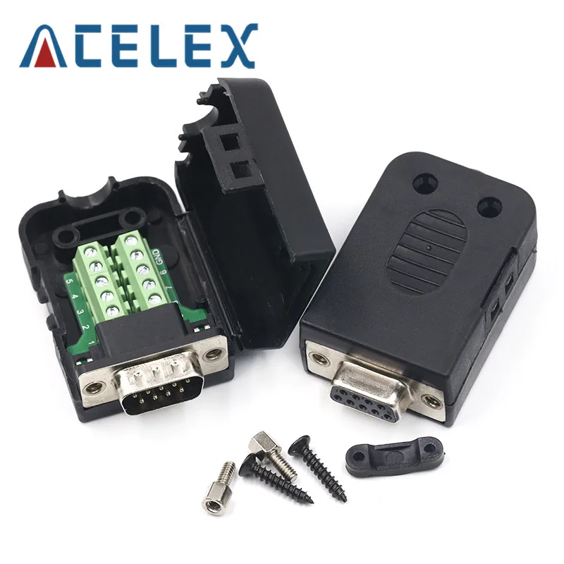 DB9 Connector COM transfer-free solder terminal DB9 Male Connector RS232 DB9 Breakout D-SUB Connector Female afbeelding