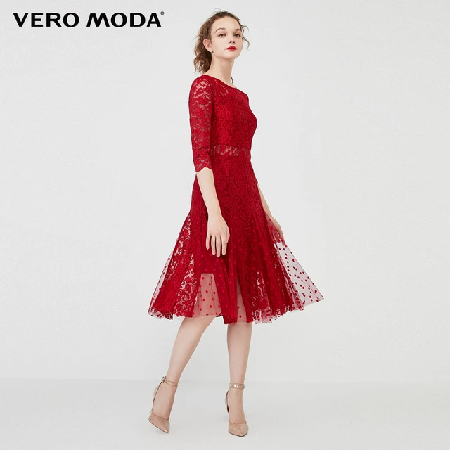 Skære Anonym Hobart Vero Moda Women Polka Dot Sheer Mesh Spliced Lace Party Dress | 320161508 -  Dresses - AliExpress