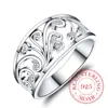 925 Sterling Silver Rings for Women Men Female Exquisite Plant Pattern Cz Crystal Infinity Ring Bague Argent 925 Anillos Mujer 1