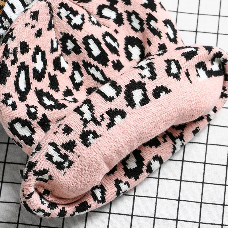 CUHAKCI Leopard Skullies модные вязаные шапочки для взрослых теплая шапка женская зимняя шапка вязаная шляпка высокого качества толстые вязаные шерстяные шапки