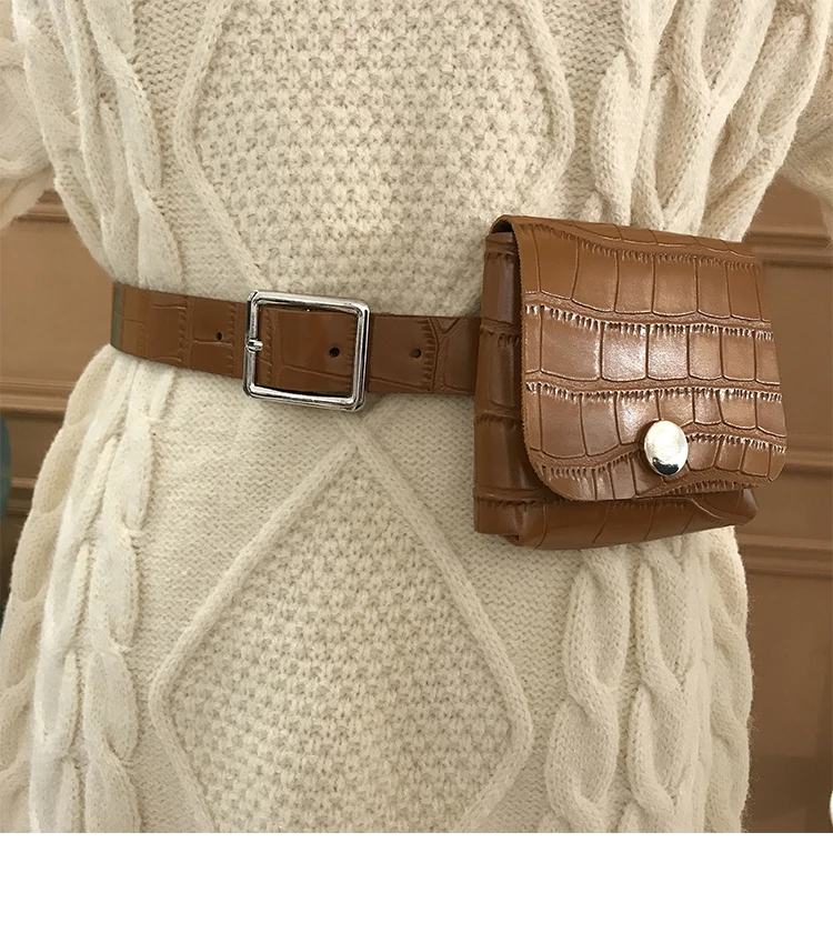 New Loose Long Sweater Women's Round Neck Retro Mid Length Knit Pullover Knitwear with Belt Girls Winter Knitted Shirt Sweaters