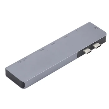 

SOONHUA 7In1 Type C To HDMI USB 3.0 PD Charging Hub TF Card Reader Hub Aluminum Alloy USB Hubs