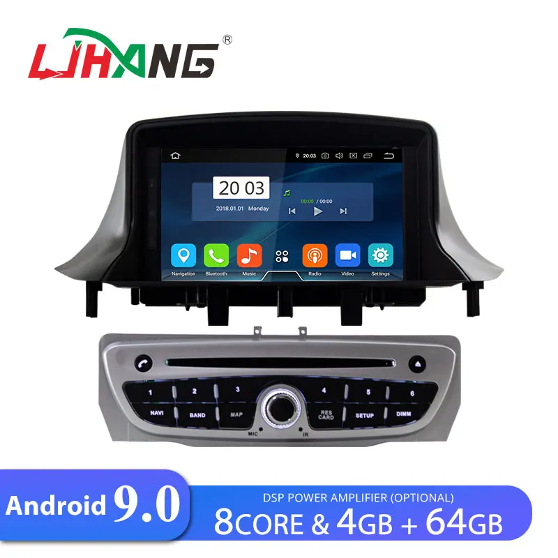 

LJHANG Car DVD Player Android 9.0 For Megane 3 Fluence 2009-2015 Multimedia GPS Navi Automotive 1 Din Car Radio Stereo WIFI Auto