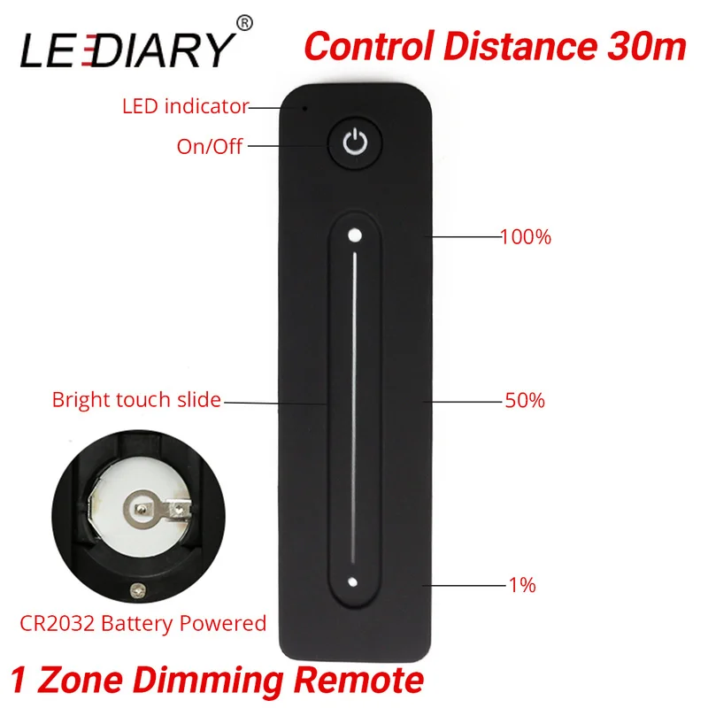 LEDIARY Spot LED Dimmable Downlight Remote Control Cabinet Lamp Black 12V Mini Ceiling Downlights Recessed 1.5W 27mm Cut Hole