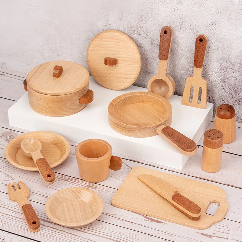 Precio bajo Juego de cocina de madera para niños, juguete de simulación de cocina, minicomida en miniatura, educativo, regalo kblkXRDNb