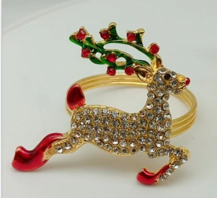 12 шт. новые рождественские кольца для салфеток рождественские настольные украшения - Цвет: Армейский зеленый
