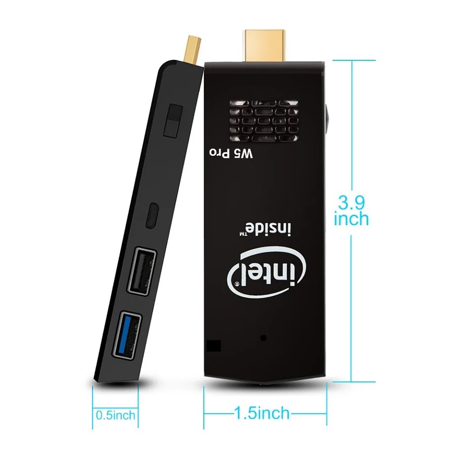 B2GO W5 Pro Mini PC Intel Cherry Trail Computer Stick(64 бит) [Intel Atom x5-Z8350/2 ГБ/32 ГБ/WiFi