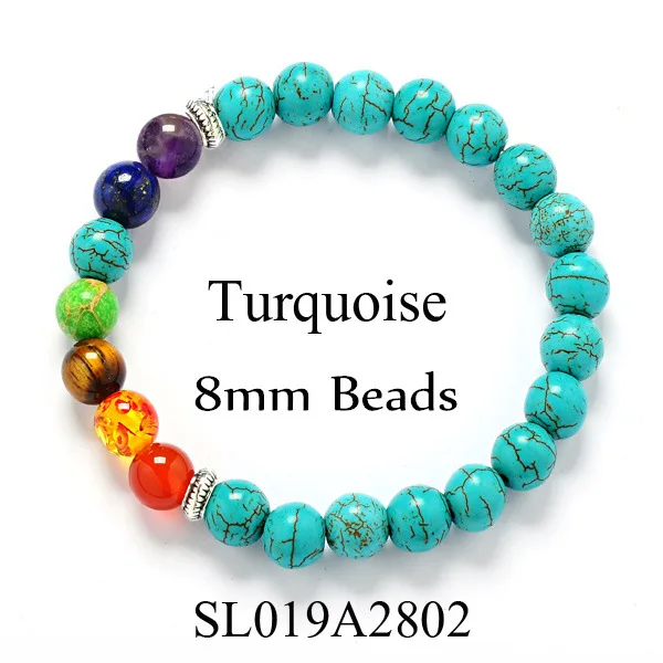 Blue Natural Stone Beads Bracelets for Women Men Tiger Eye Chakra Stones Bracelets Indian Yoga Healing Bracelet Handmade Jewelry Gift - Окраска металла: Blue