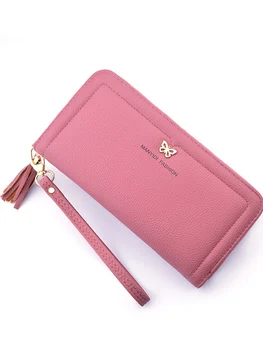 

New Women's Wallet Long Style for Women Fashion 2020 South Korea Zipper Large Capacity Embossed Leaf Wallet Clutch Bag