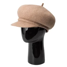 01908-HH0124 осень зима шерсть вязание теплая Дамская восьмиугольная шляпа Женская Досуг берет оптом