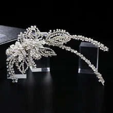 BUFEI HP254-S, модная свадебная тиара и корона, сплав, цветок, повязка на голову, стразы, Свадебные головные украшения, аксессуары для невесты