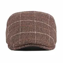 Британский классический ретро клетчатый шерстяной берет Мужская и женская кепка s Такси водителя вперед Кепка водителя охотничья бейсболка